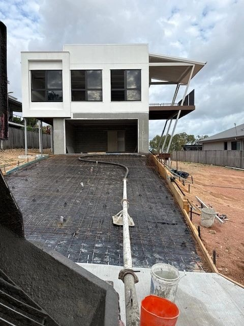 Two-storey residential build with concrete slab ready for pour